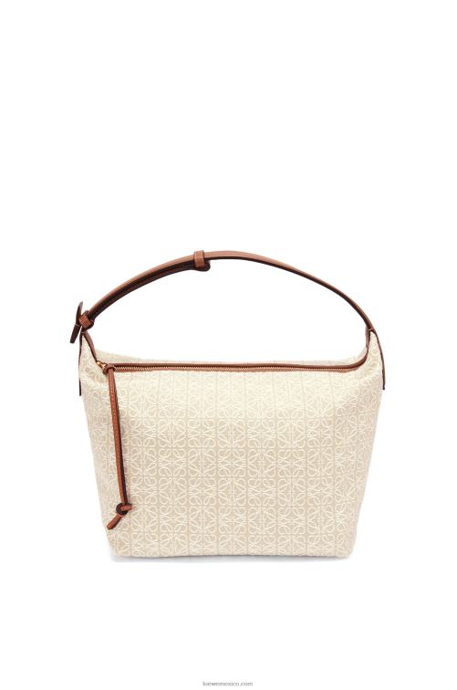 crudo/bronceado Bolso cubi de jacquard anagrama y piel de becerro Loewe R8J8Z464 mujer