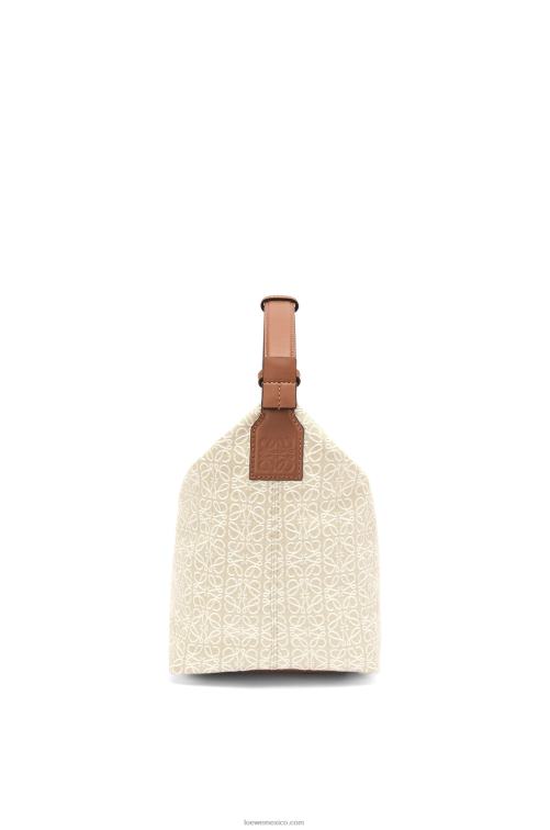 crudo/bronceado Bolso cubi de jacquard anagrama y piel de becerro Loewe R8J8Z464 mujer