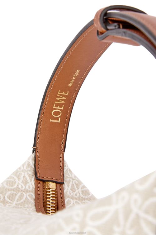 crudo/bronceado bolso cubi pequeño de jacquard anagrama y piel de becerro Loewe R8J8Z463 mujer