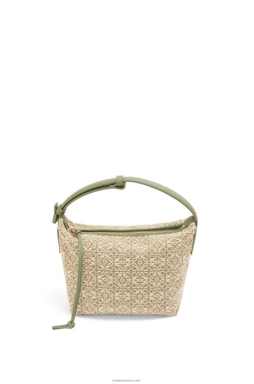 verde/verde aguacate bolso cubi pequeño de jacquard anagrama y piel de becerro Loewe R8J8Z485 mujer