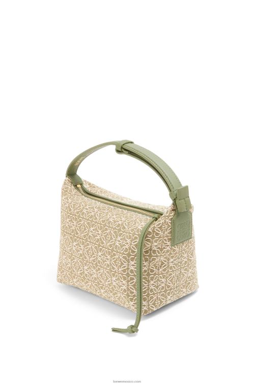 verde/verde aguacate bolso cubi pequeño de jacquard anagrama y piel de becerro Loewe R8J8Z485 mujer