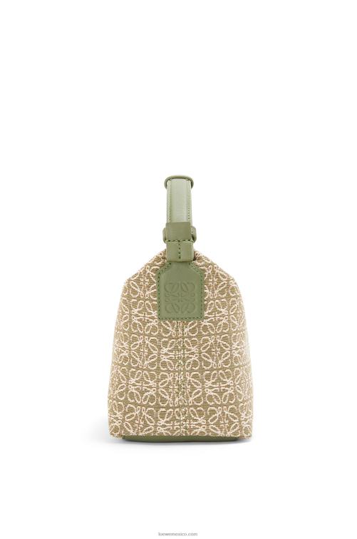 verde/verde aguacate bolso cubi pequeño de jacquard anagrama y piel de becerro Loewe R8J8Z485 mujer