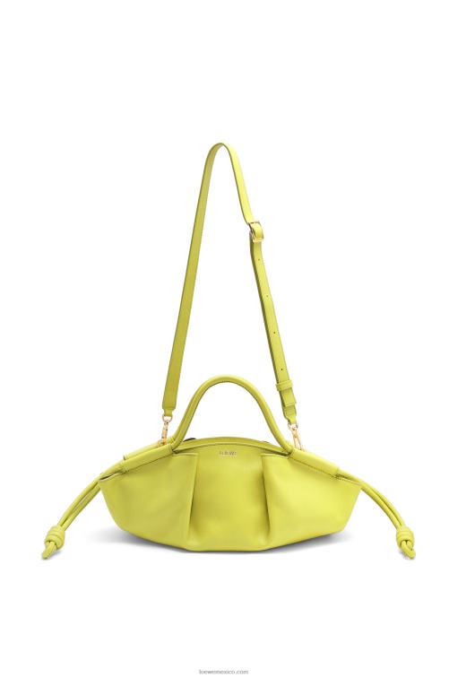 amarillo lima bolso paseo pequeño de piel de becerro napa brillante Loewe R8J8Z419 mujer