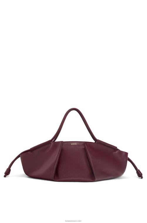 borgoña Bolso xl paseo de piel de becerro napa brillante Loewe R8J8Z415 mujer