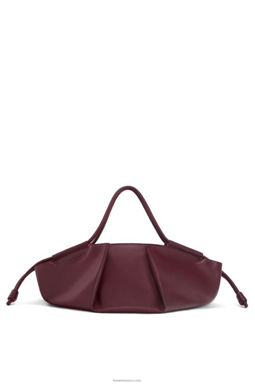borgoña Bolso xl paseo de piel de becerro napa brillante Loewe R8J8Z415 mujer