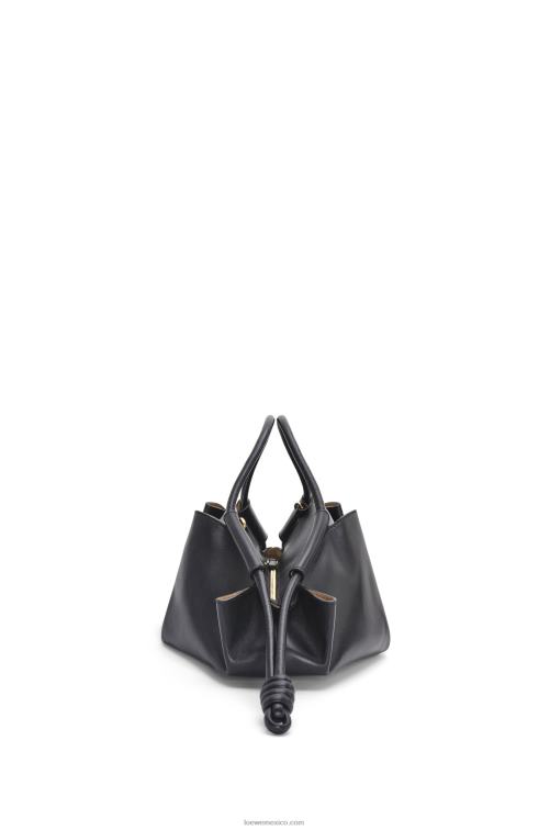negro Bolso paseo de piel de becerro napa brillante Loewe R8J8Z538 mujer