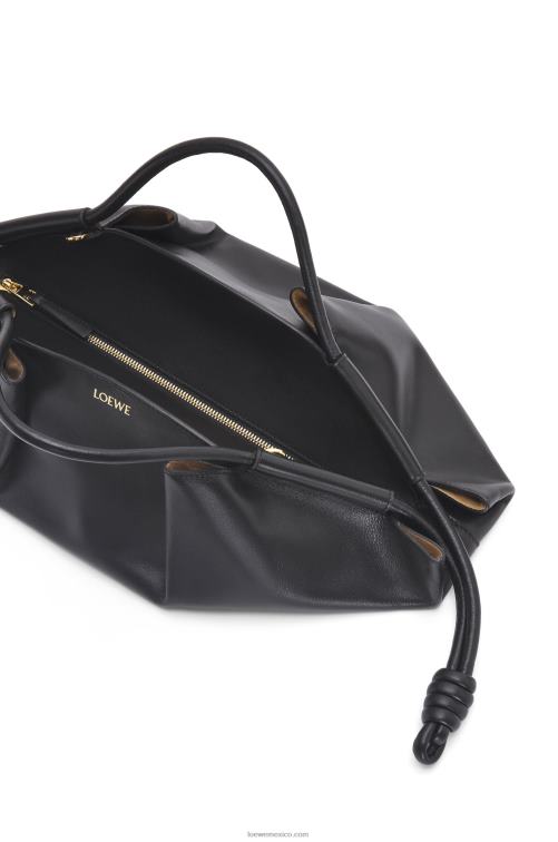 negro Bolso paseo de piel de becerro napa brillante Loewe R8J8Z538 mujer