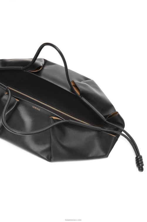 negro Bolso xl paseo de piel de becerro napa brillante Loewe R8J8Z401 mujer