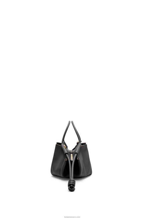 negro bolso paseo pequeño de piel de becerro napa brillante Loewe R8J8Z347 mujer