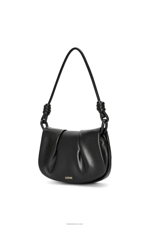 negro bolso satchel paseo de piel de becerro napa brillante Loewe R8J8Z337 mujer