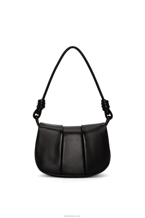 negro bolso satchel paseo de piel de becerro napa brillante Loewe R8J8Z337 mujer