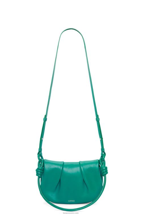 verde esmeralda bolso satchel paseo de piel de becerro napa brillante Loewe R8J8Z338 mujer