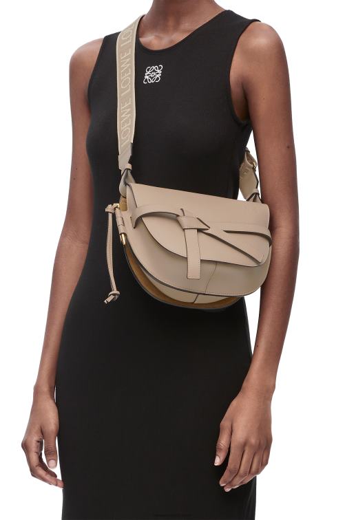 arena bolso gate pequeño en suave piel de becerro y jacquard Loewe R8J8Z255 mujer