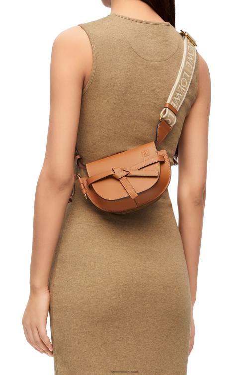 broncearse bolso mini gate dual de suave piel de becerro y jacquard Loewe R8J8Z215 mujer
