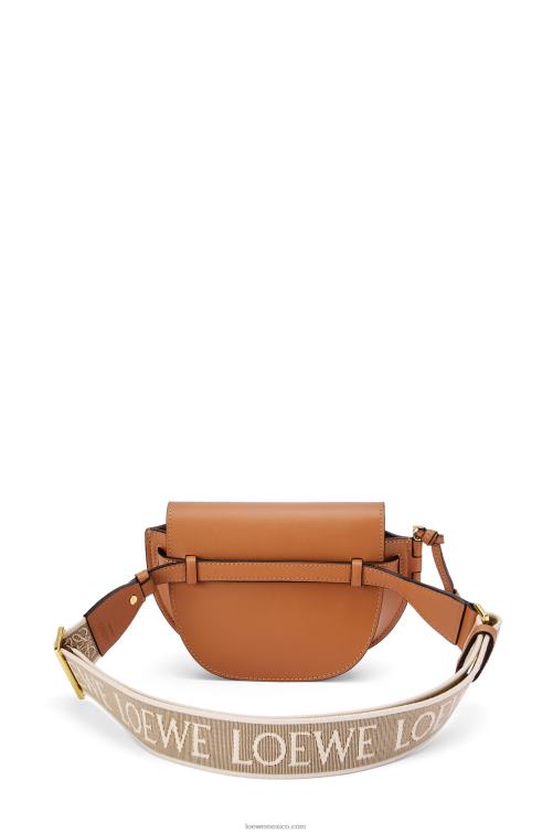 broncearse bolso mini gate dual de suave piel de becerro y jacquard Loewe R8J8Z215 mujer