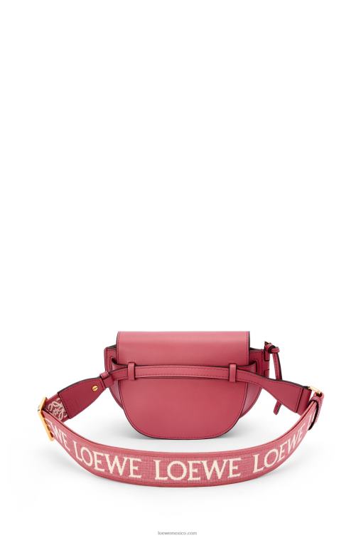 ciruela bolso mini gate dual de suave piel de becerro y jacquard Loewe R8J8Z265 mujer