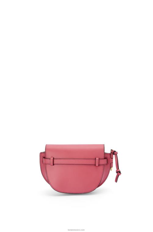 ciruela bolso mini gate dual de suave piel de becerro y jacquard Loewe R8J8Z265 mujer
