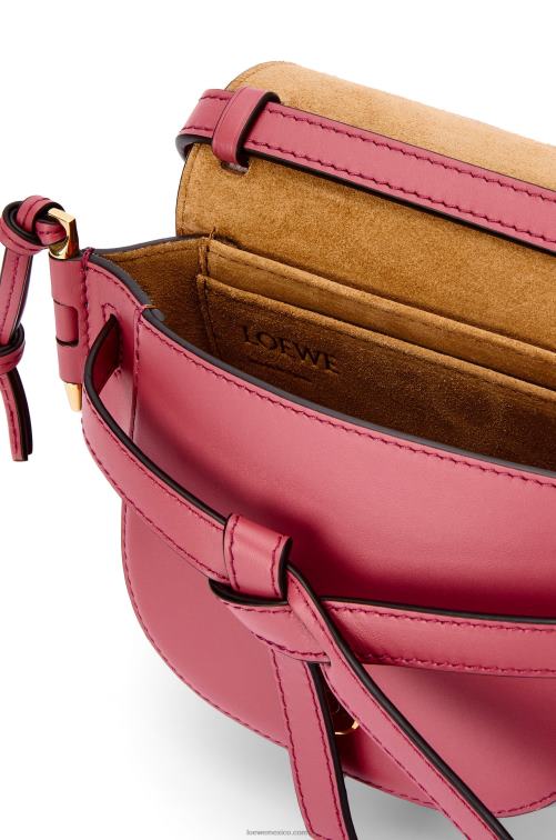ciruela bolso mini gate dual de suave piel de becerro y jacquard Loewe R8J8Z265 mujer
