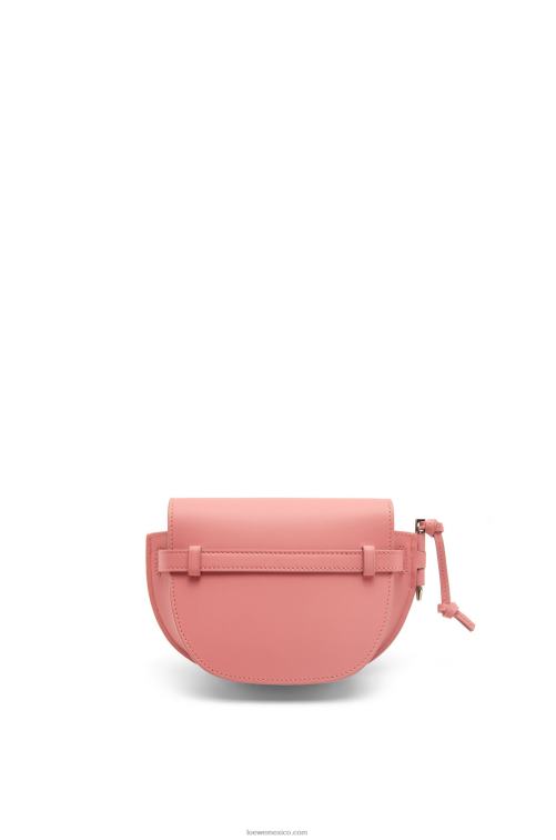 flor de durazno bolso mini gate dual de suave piel de becerro y jacquard Loewe R8J8Z554 mujer