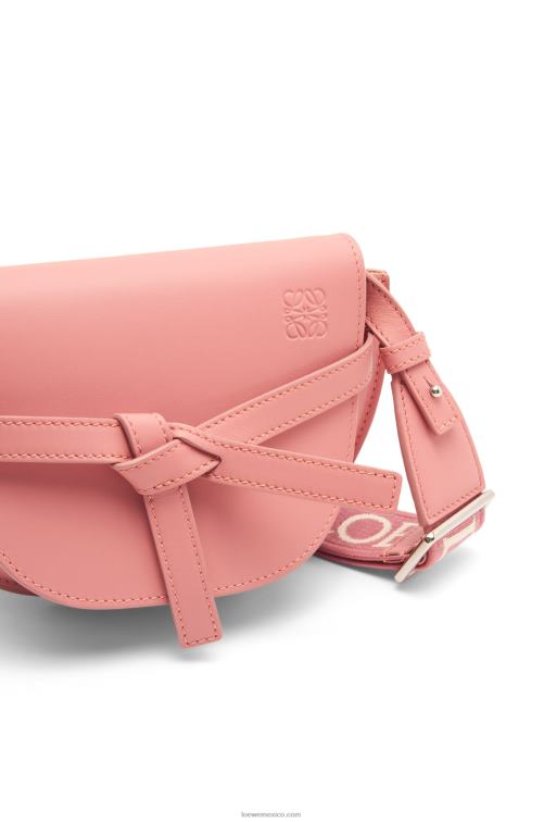 flor de durazno bolso mini gate dual de suave piel de becerro y jacquard Loewe R8J8Z554 mujer