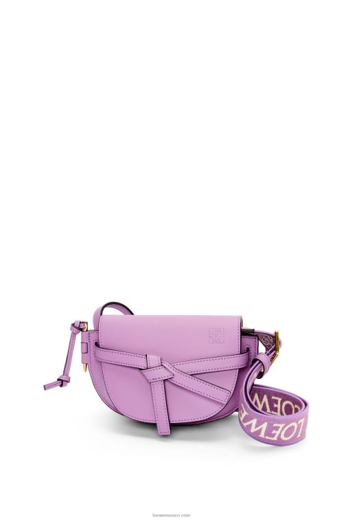 guimauve bolso mini gate dual de suave piel de becerro y jacquard Loewe R8J8Z196 mujer