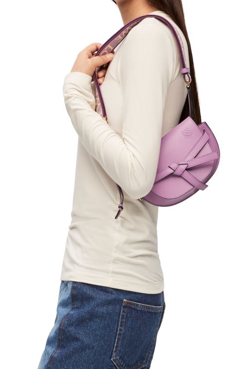 guimauve bolso mini gate dual de suave piel de becerro y jacquard Loewe R8J8Z196 mujer