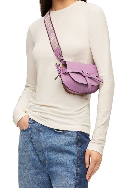 guimauve bolso mini gate dual de suave piel de becerro y jacquard Loewe R8J8Z196 mujer