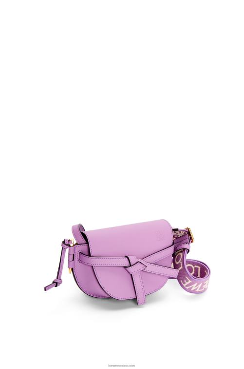 guimauve bolso mini gate dual de suave piel de becerro y jacquard Loewe R8J8Z196 mujer