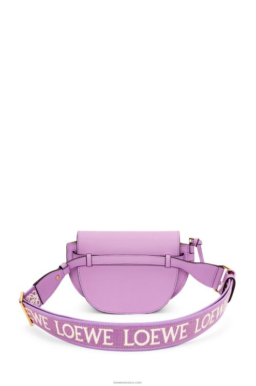 guimauve bolso mini gate dual de suave piel de becerro y jacquard Loewe R8J8Z196 mujer