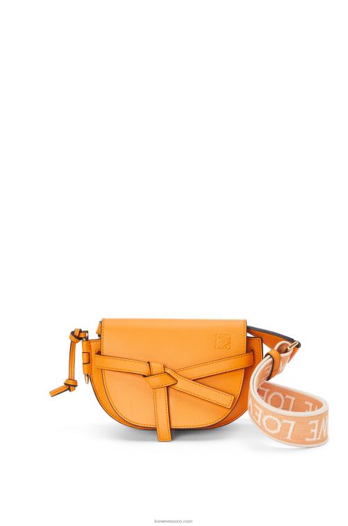 mandarín bolso mini gate dual de suave piel de becerro y jacquard Loewe R8J8Z275 mujer