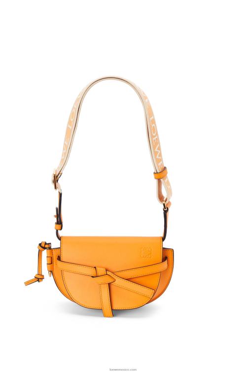 mandarín bolso mini gate dual de suave piel de becerro y jacquard Loewe R8J8Z275 mujer