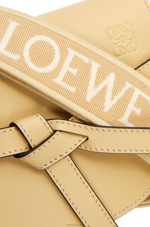 manteca bolso mini gate dual de suave piel de becerro y jacquard Loewe R8J8Z209 mujer