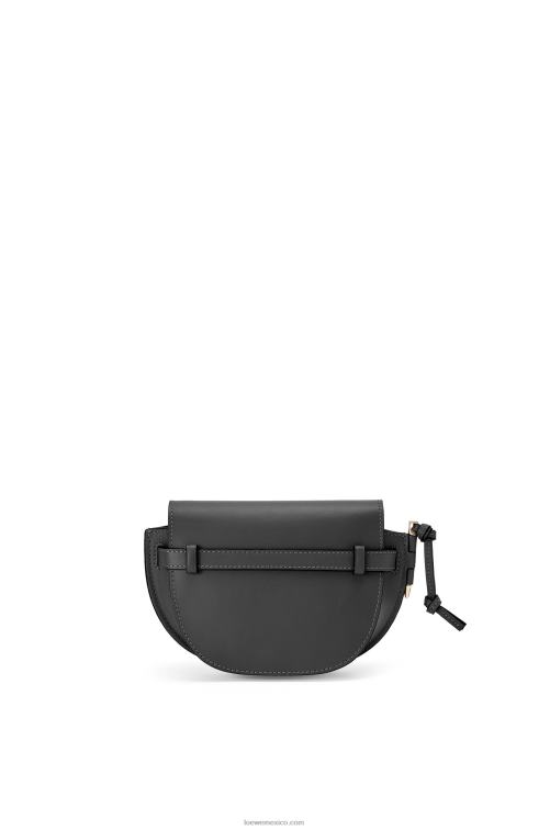 negro bolso mini gate dual de suave piel de becerro y jacquard Loewe R8J8Z197 mujer