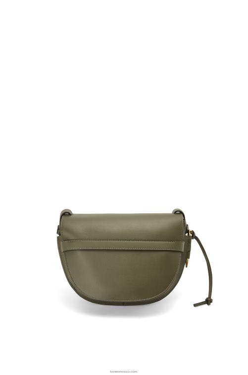 verde otoño bolso gate pequeño en suave piel de becerro y jacquard Loewe R8J8Z256 mujer