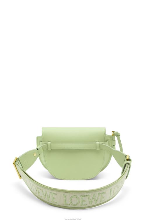 verde pálido claro bolso mini gate dual de suave piel de becerro y jacquard Loewe R8J8Z232 mujer