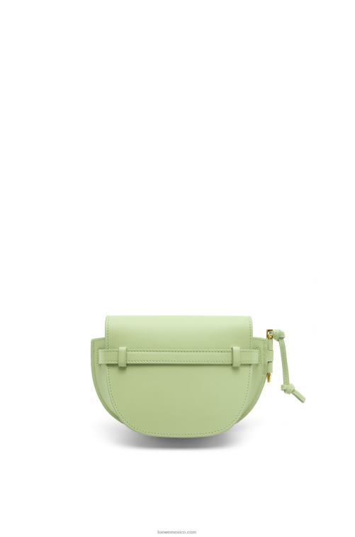 verde pálido claro bolso mini gate dual de suave piel de becerro y jacquard Loewe R8J8Z232 mujer
