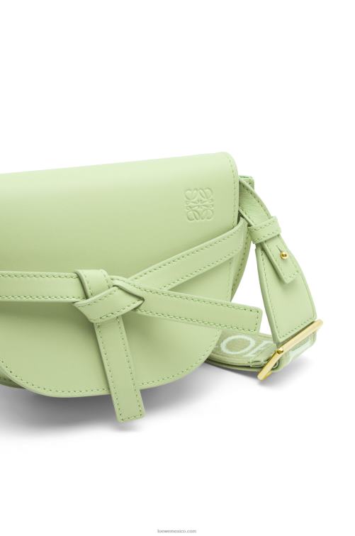 verde pálido claro bolso mini gate dual de suave piel de becerro y jacquard Loewe R8J8Z232 mujer