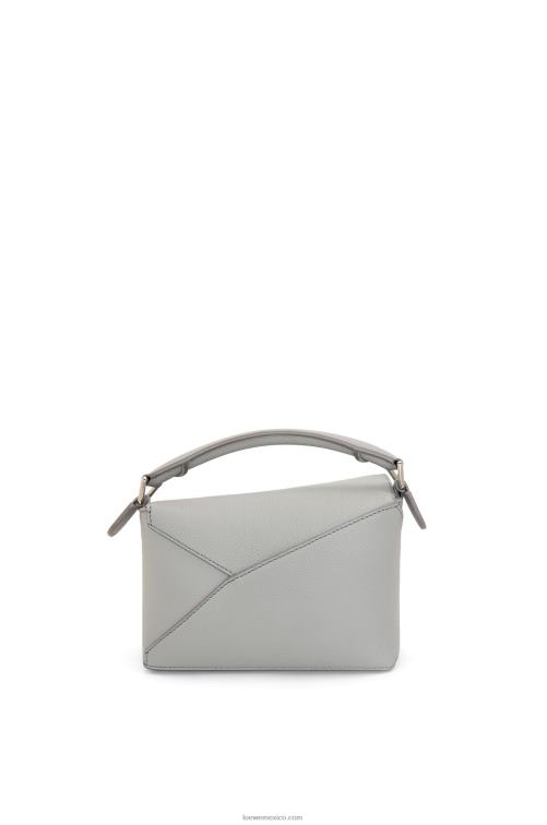 Perla gris bolso mini puzzle edge de suave piel de becerro granulada Loewe R8J8Z198 mujer