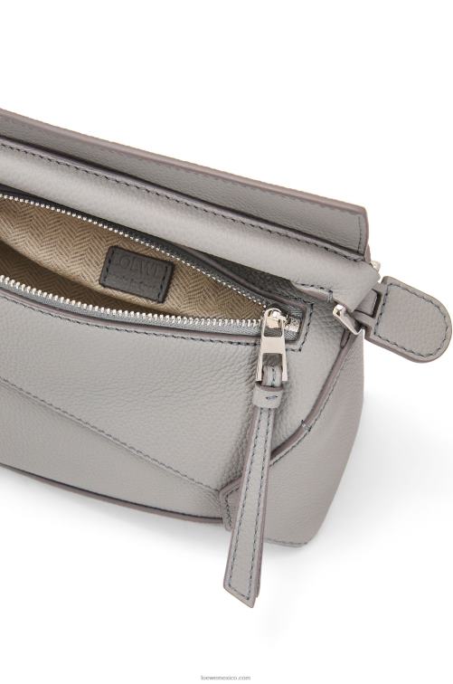 Perla gris bolso mini puzzle edge de suave piel de becerro granulada Loewe R8J8Z198 mujer