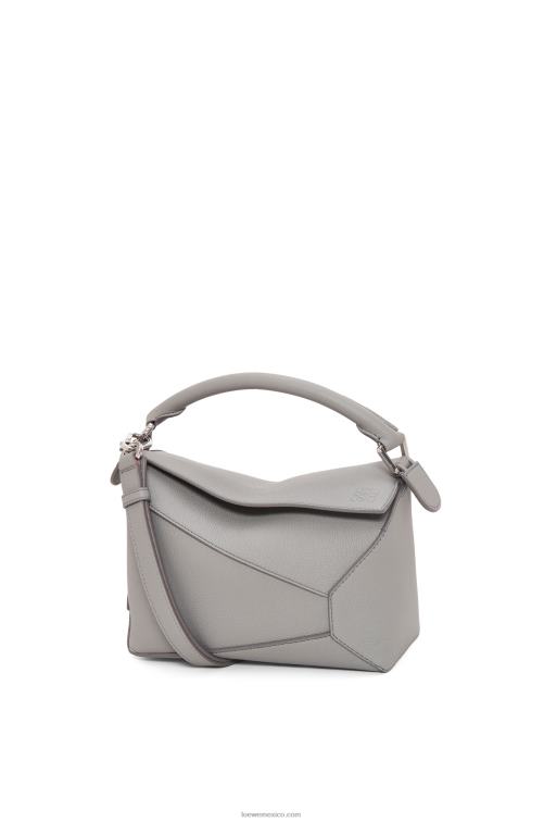 Perla gris bolso puzzle edge pequeño de suave piel de becerro graneada Loewe R8J8Z366 mujer