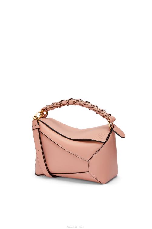 Rosa empolvado bolso puzzle edge pequeño de napa de becerro Loewe R8J8Z498 mujer