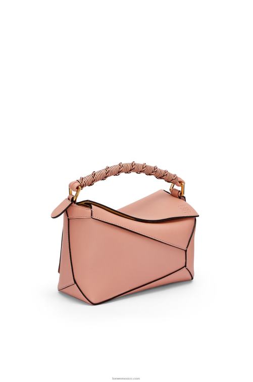 Rosa empolvado bolso puzzle edge pequeño de napa de becerro Loewe R8J8Z498 mujer