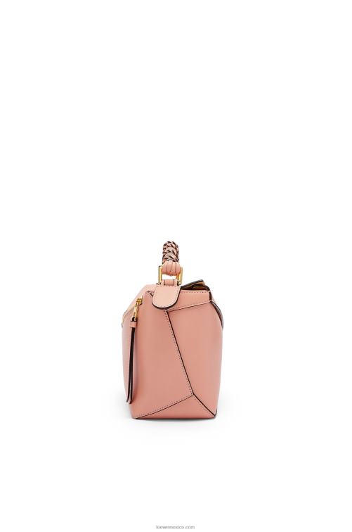Rosa empolvado bolso puzzle edge pequeño de napa de becerro Loewe R8J8Z498 mujer