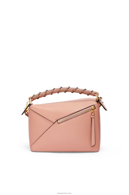 Rosa empolvado bolso puzzle edge pequeño de napa de becerro Loewe R8J8Z498 mujer