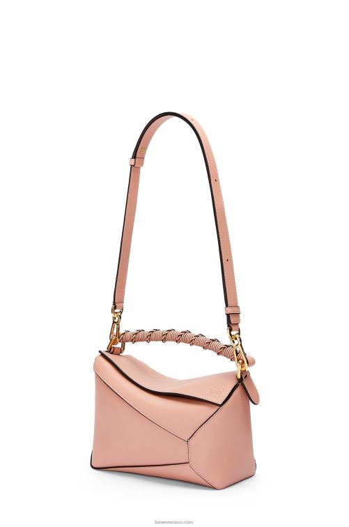 Rosa empolvado bolso puzzle edge pequeño de napa de becerro Loewe R8J8Z498 mujer