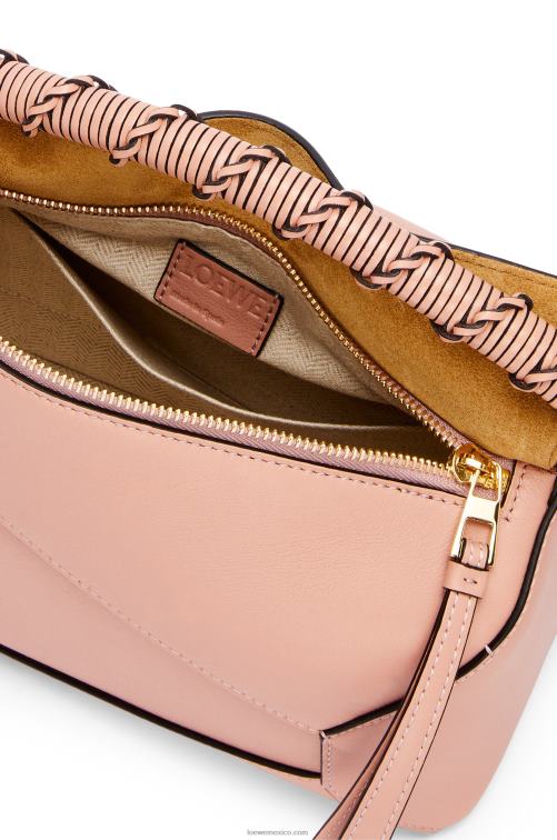 Rosa empolvado bolso puzzle edge pequeño de napa de becerro Loewe R8J8Z498 mujer