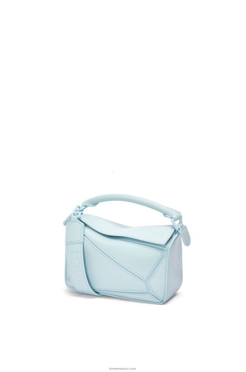aguamarina bolso puzzle mini de piel de becerro satinada Loewe R8J8Z264 mujer