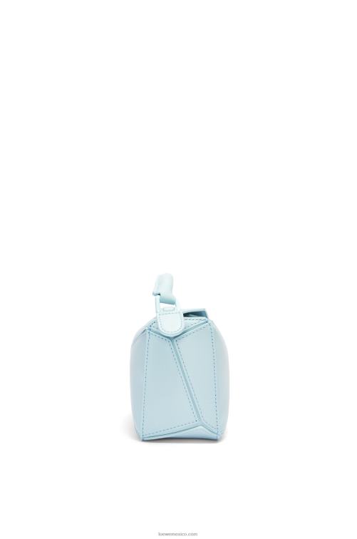 aguamarina bolso puzzle mini de piel de becerro satinada Loewe R8J8Z264 mujer