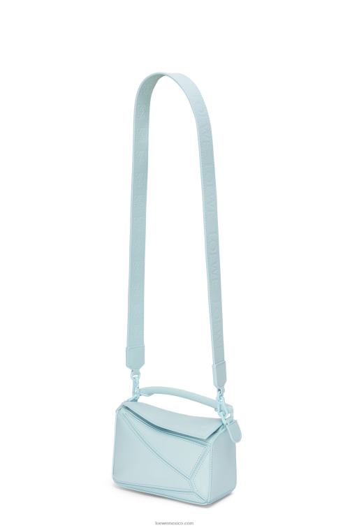 aguamarina bolso puzzle mini de piel de becerro satinada Loewe R8J8Z264 mujer