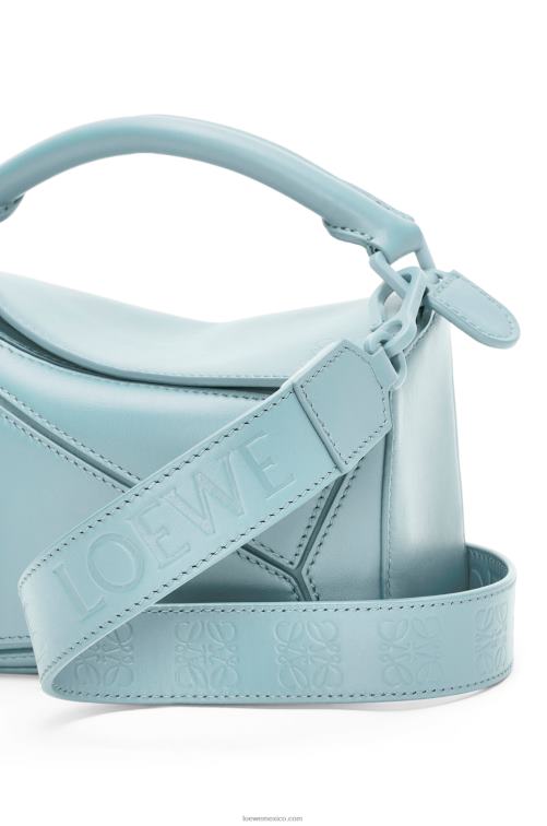aguamarina bolso puzzle mini de piel de becerro satinada Loewe R8J8Z264 mujer